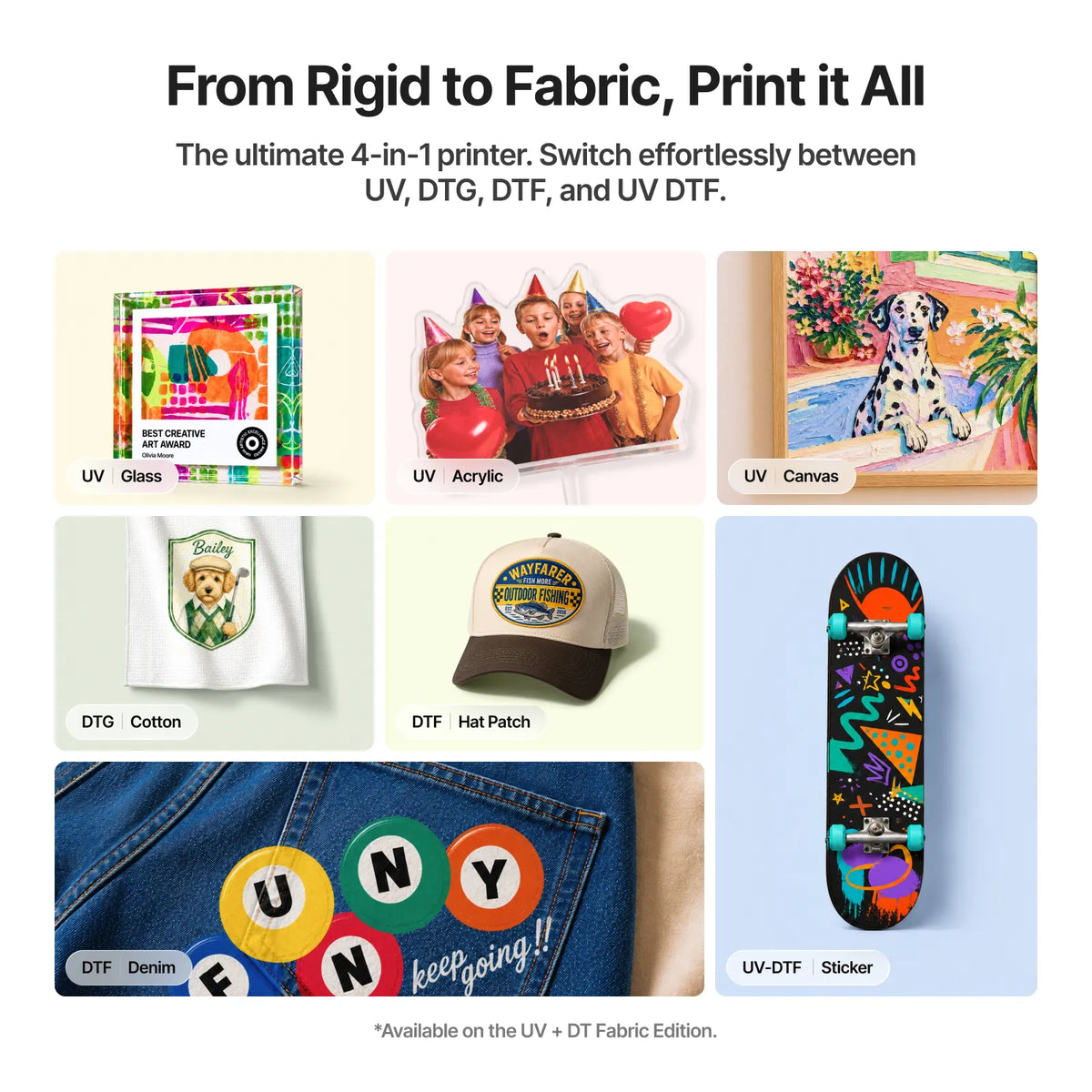 Objetos rígidos y textiles personalizados con los distintos flujos de la xTool O1 Omni