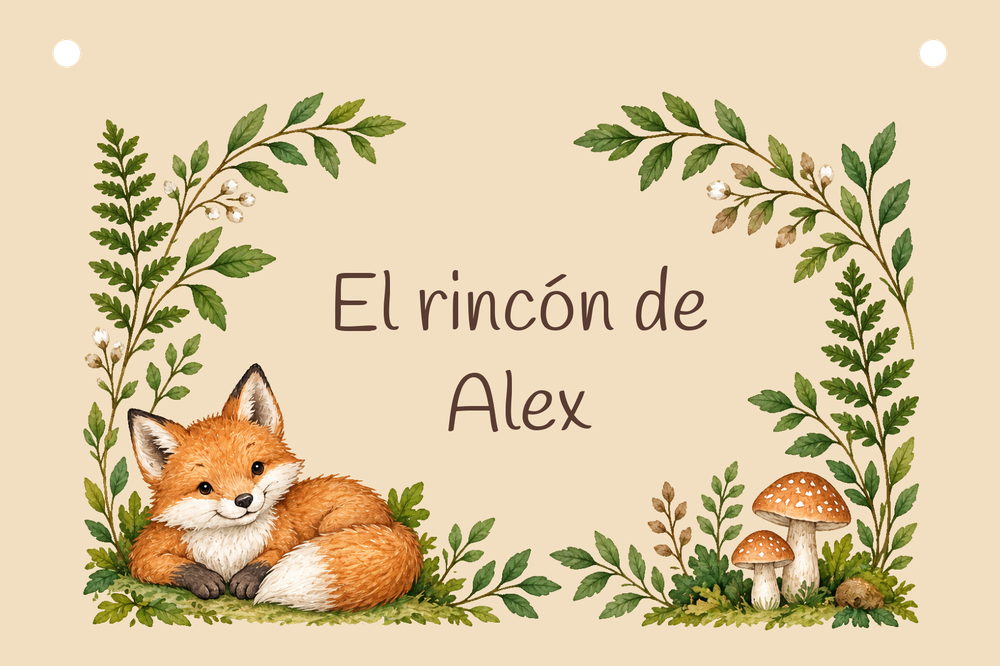 Digitale Vorschau des Schilds El rincón de Alex mit Bosque salvia.