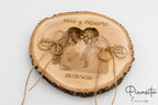 Personalisierter Ringträger aus Naturholz