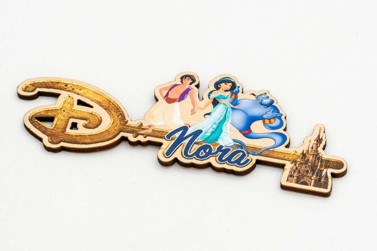 Personalisierter Disney-Schlüssel mit Namen und Figuren aus Aladdin