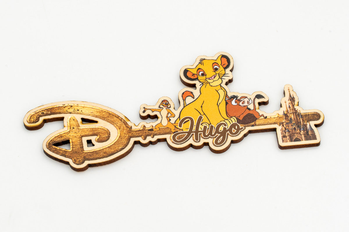 Disney-Schlüssel mit personalisiertem Namen und Figuren aus Der König der Löwen