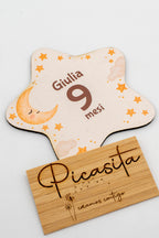 Personalisierte Meilensteinkarten aus Holz für Babys