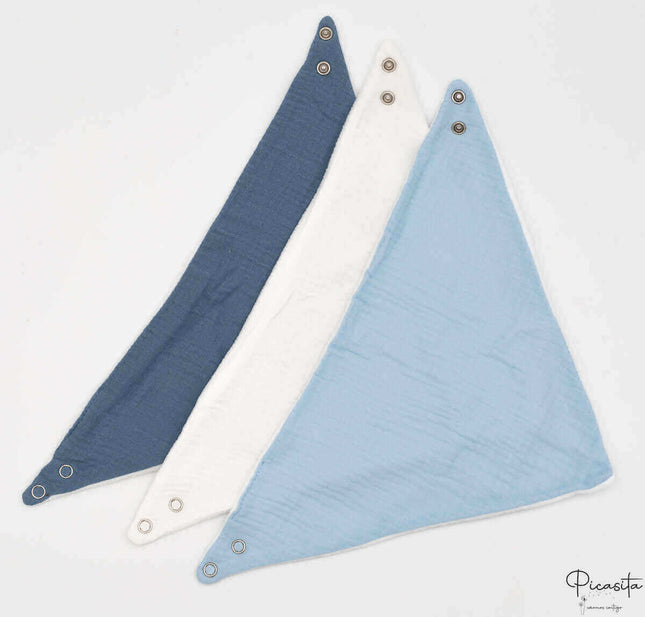 Baberos Azul-Blanco-Azul