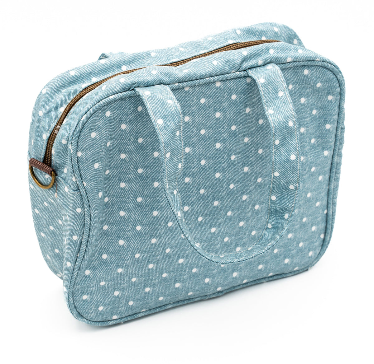Blaue Wechselwäsche-Tasche mit weißen Punkten