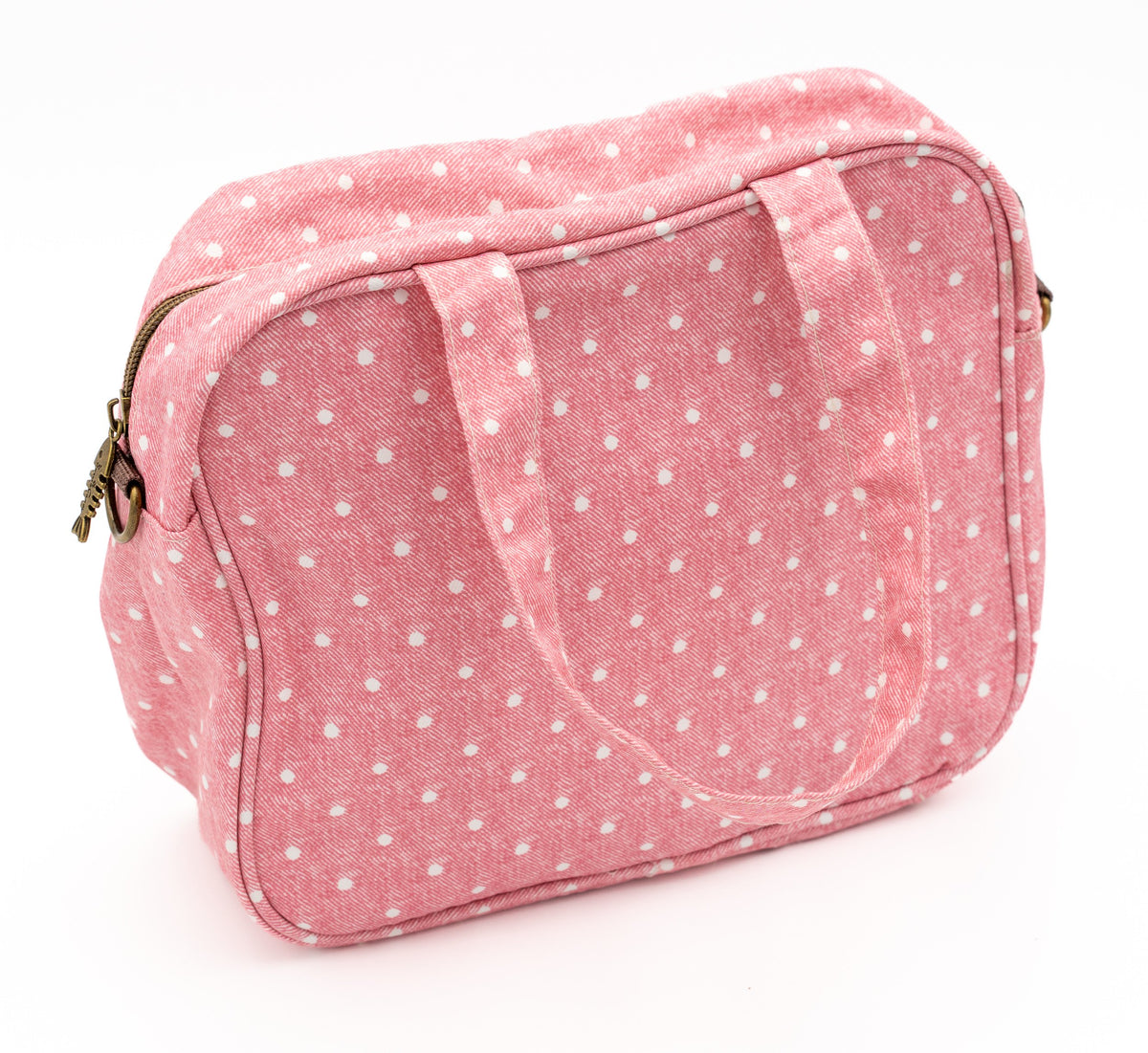 Rosa Wechselwäsche-Tasche mit weißen Punkten