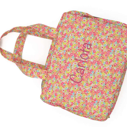 Bolsa de Cambio Doble Compartimento Flores Rosa