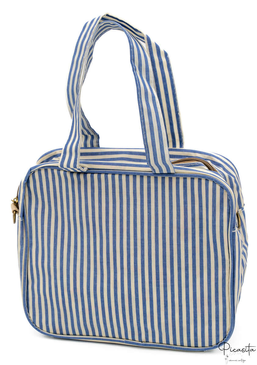 Bolsa de Muda Bebe y Guarderia Sencilla Rayas Azules
