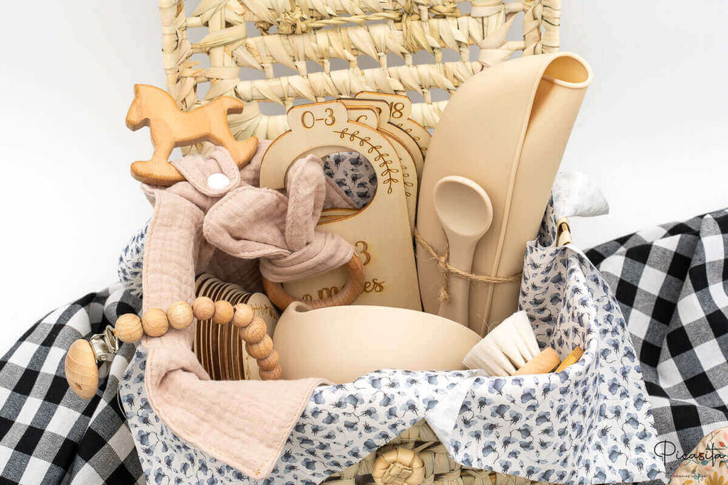 Canastilla Bebé Beige Personalizada - Beige