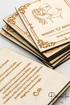 Invitación de boda en madera
