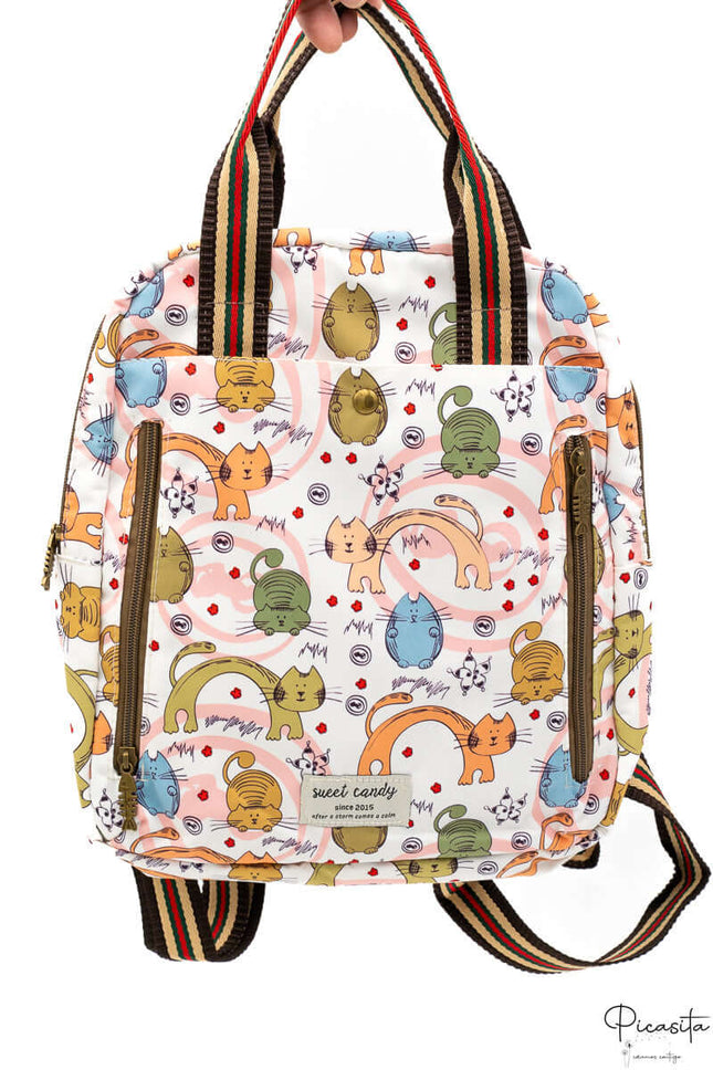 Mochila Infantil Escuela y Guarderia (0-6 años) Blanco-Rosa