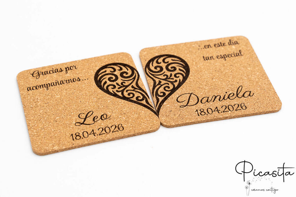 Posavasos Para Invitados de Boda