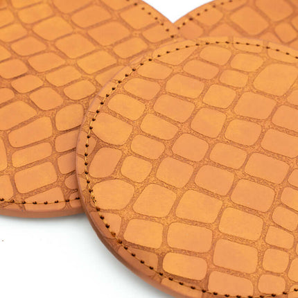 Posavasos Cuero Sintetico PU Cocodrilo (Pack 6)