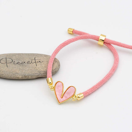 Pulsera Corazón Rosa Claro