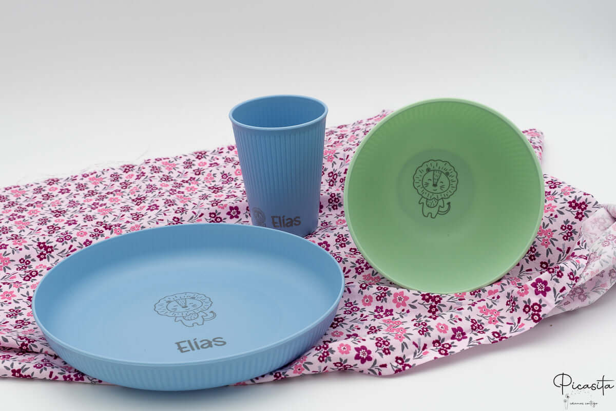 Set Vajilla Infantil Personalizada (Plato, Bol, Vaso)