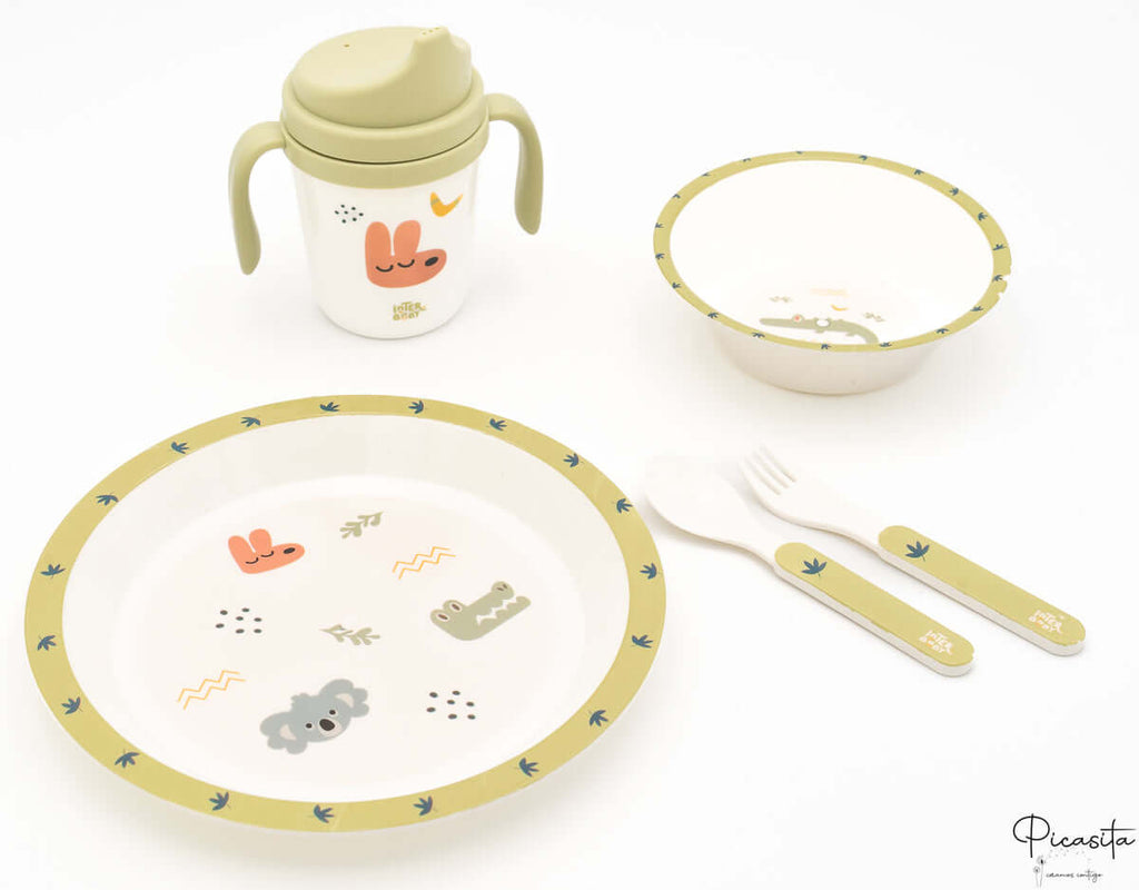 Vajilla Infantil Gamberritos Verde