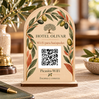 Simulation von Botanisches Schild mit WLAN-QR-Code · Detailansicht